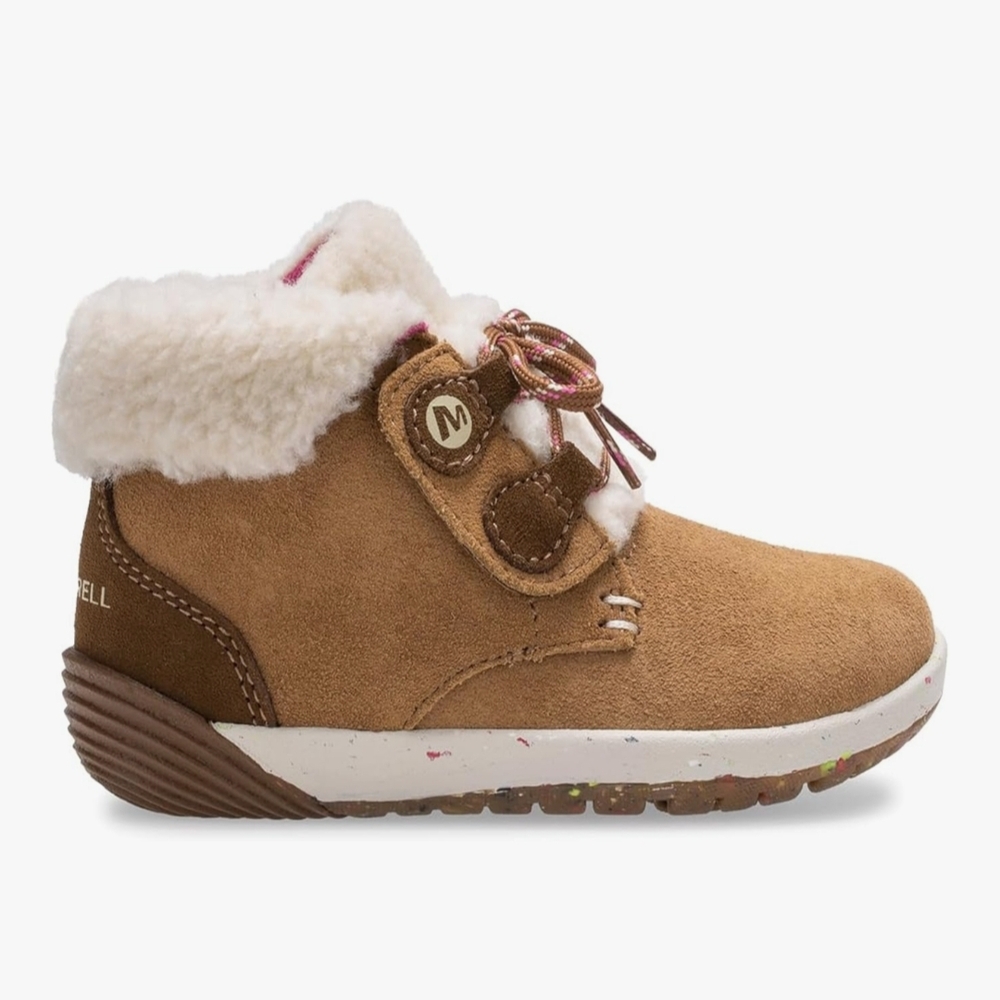 Merrell Kids' Tan Boots with Faux Fur